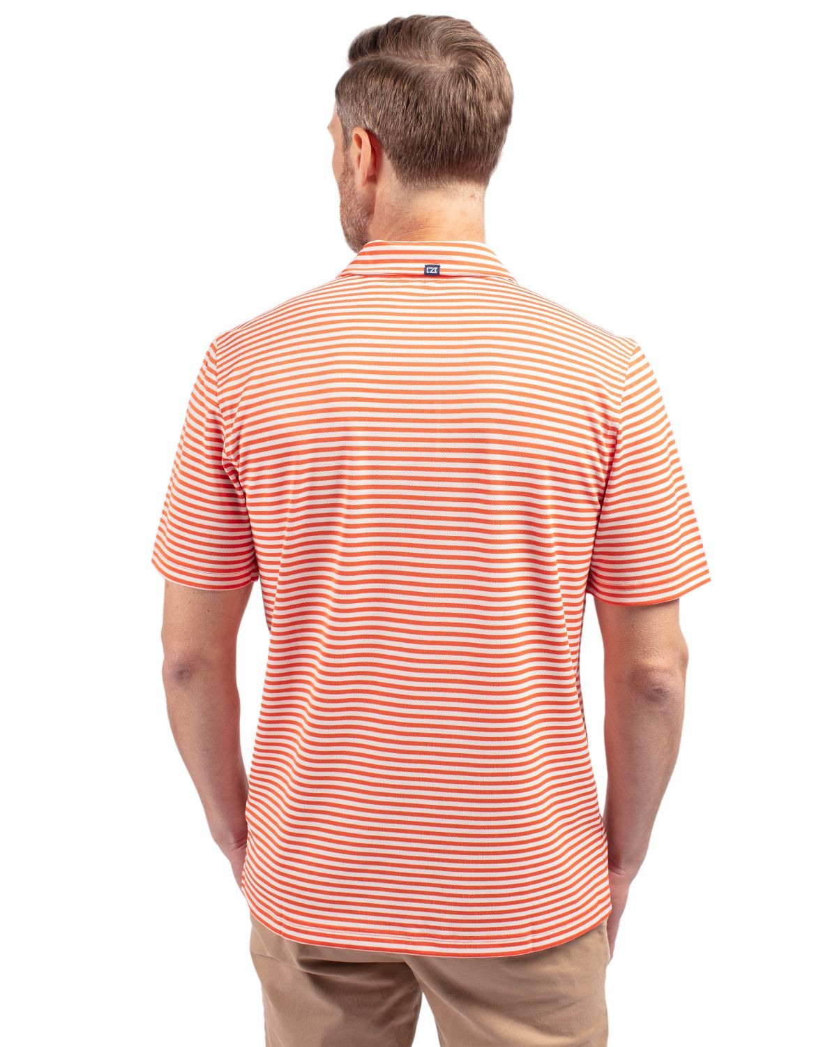 Cutter & Buck Virtue Recycled Stripe Featherlight Pique Mens Polo