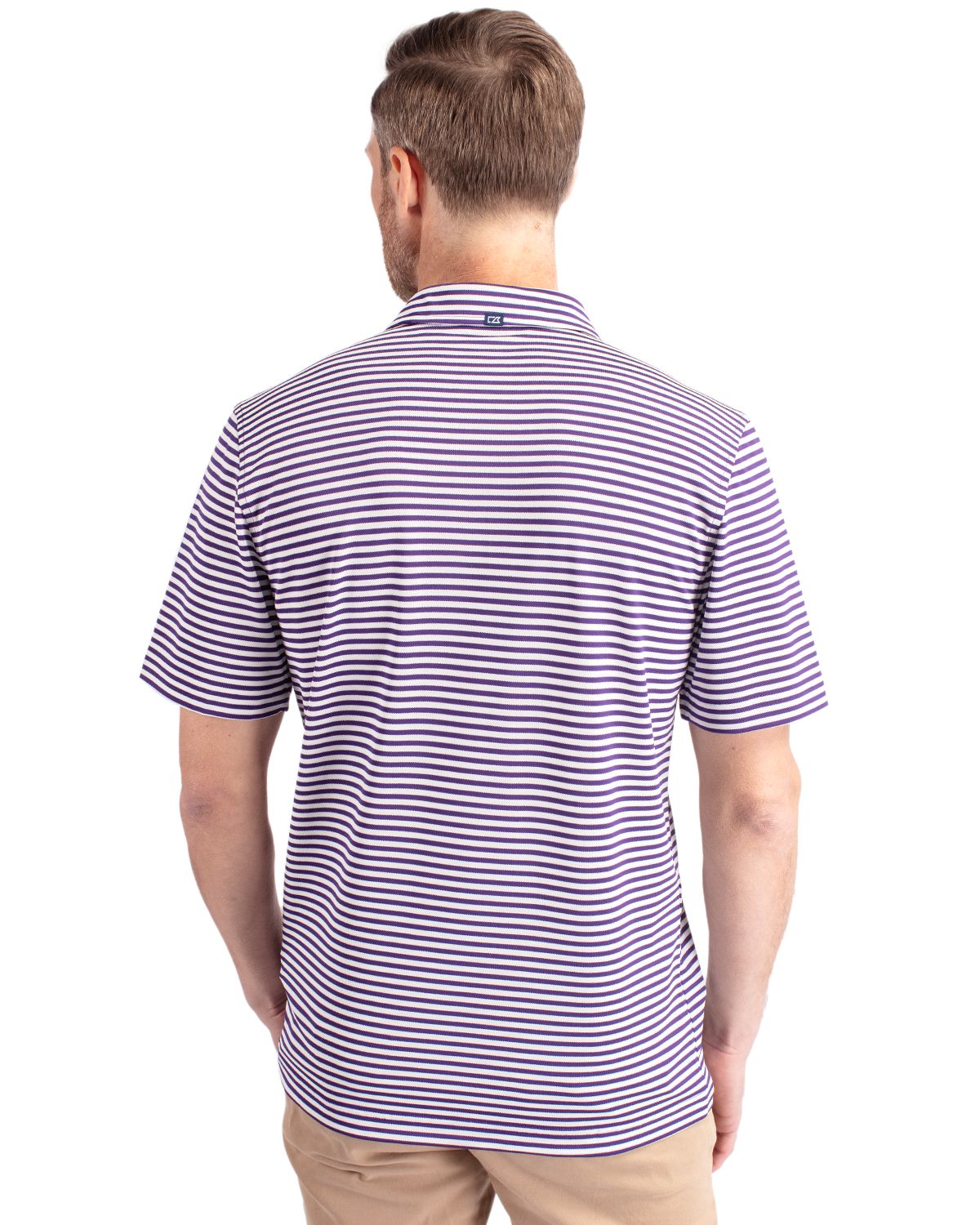 Cutter & Buck Virtue Recycled Stripe Featherlight Pique Mens Polo