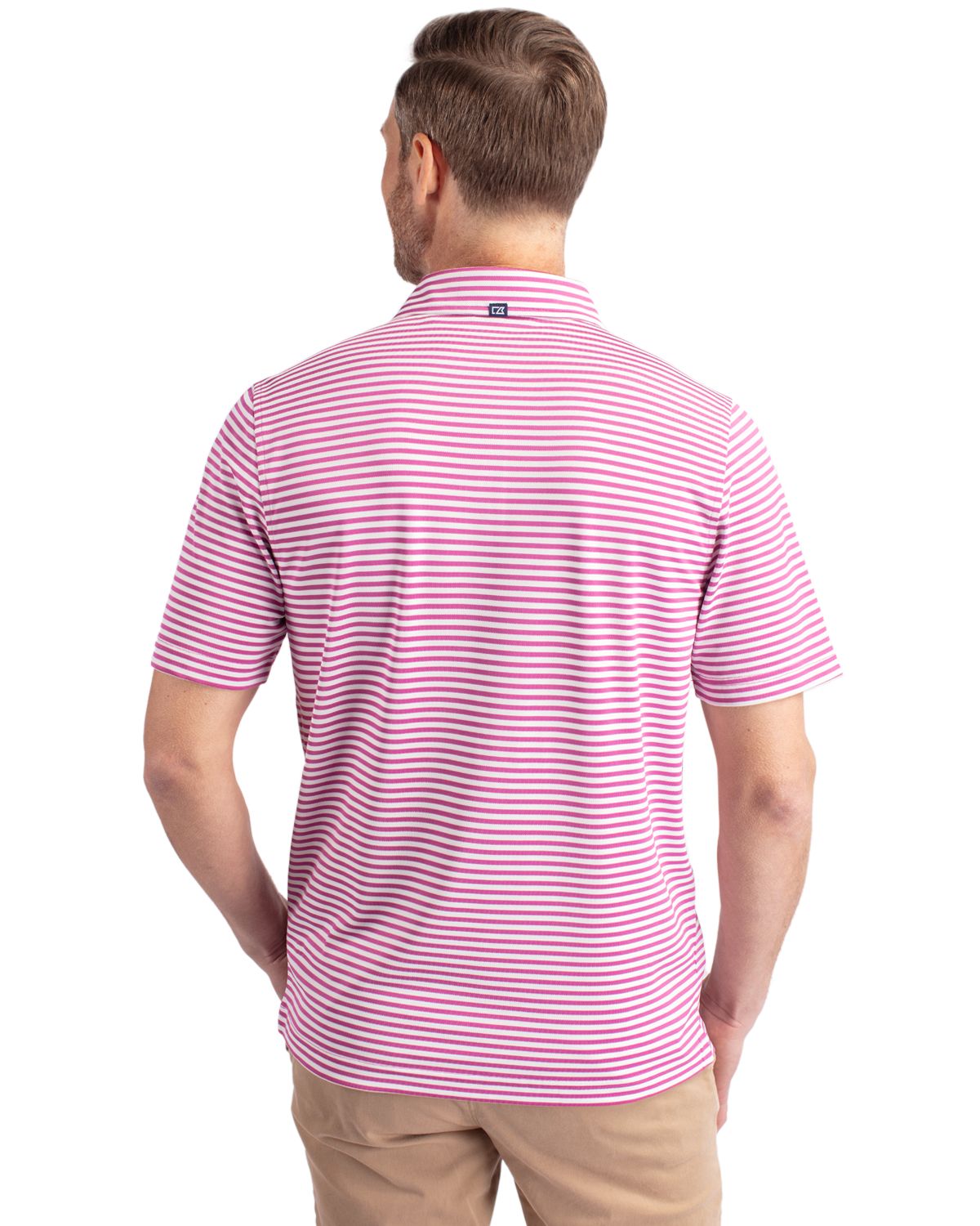Cutter & Buck Virtue Recycled Stripe Featherlight Pique Mens Polo
