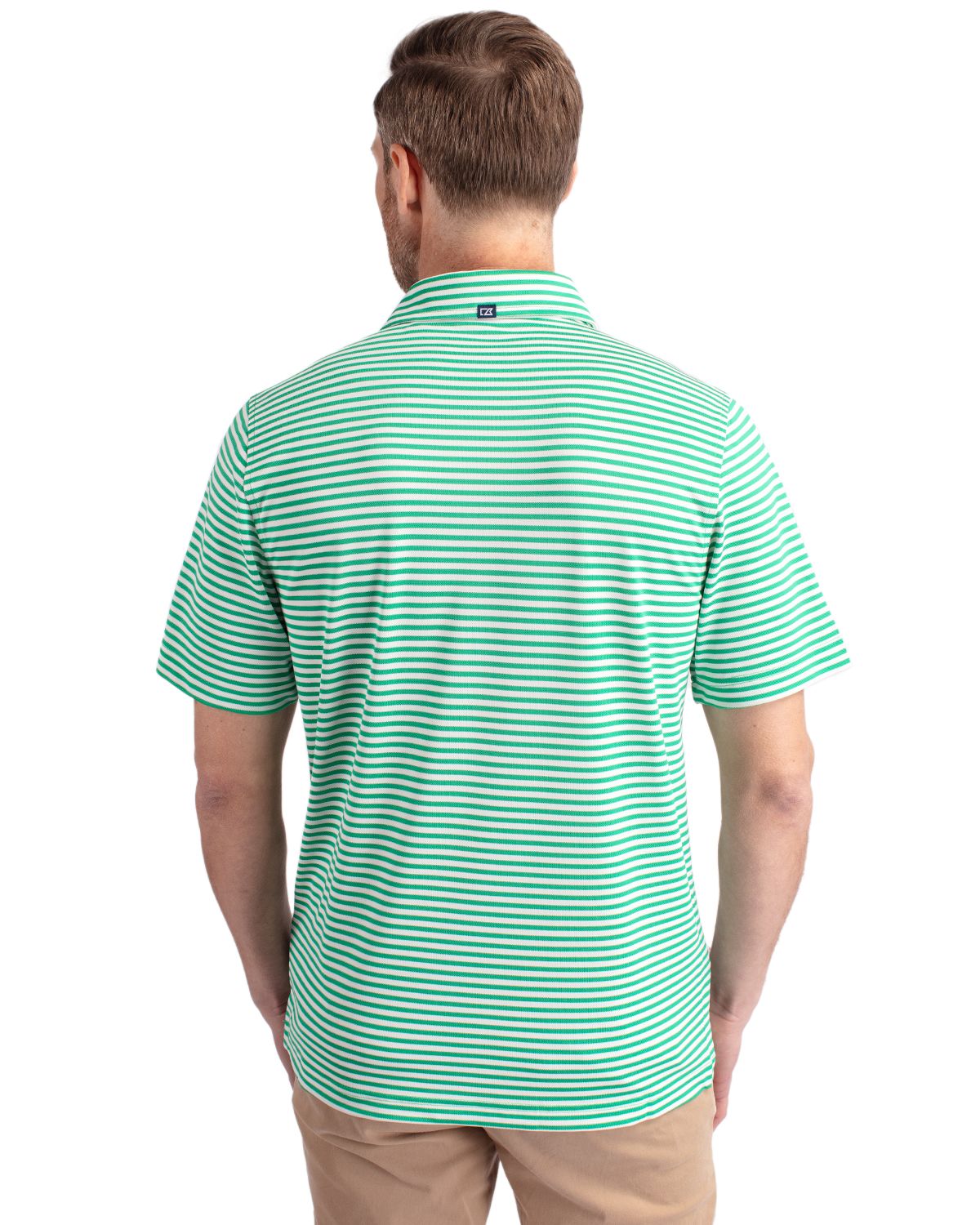 Cutter & Buck Virtue Recycled Stripe Featherlight Pique Mens Polo