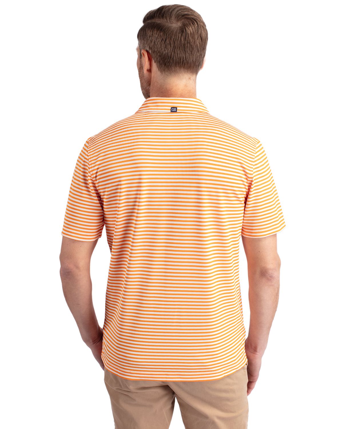 Cutter & Buck Virtue Recycled Stripe Featherlight Pique Mens Polo