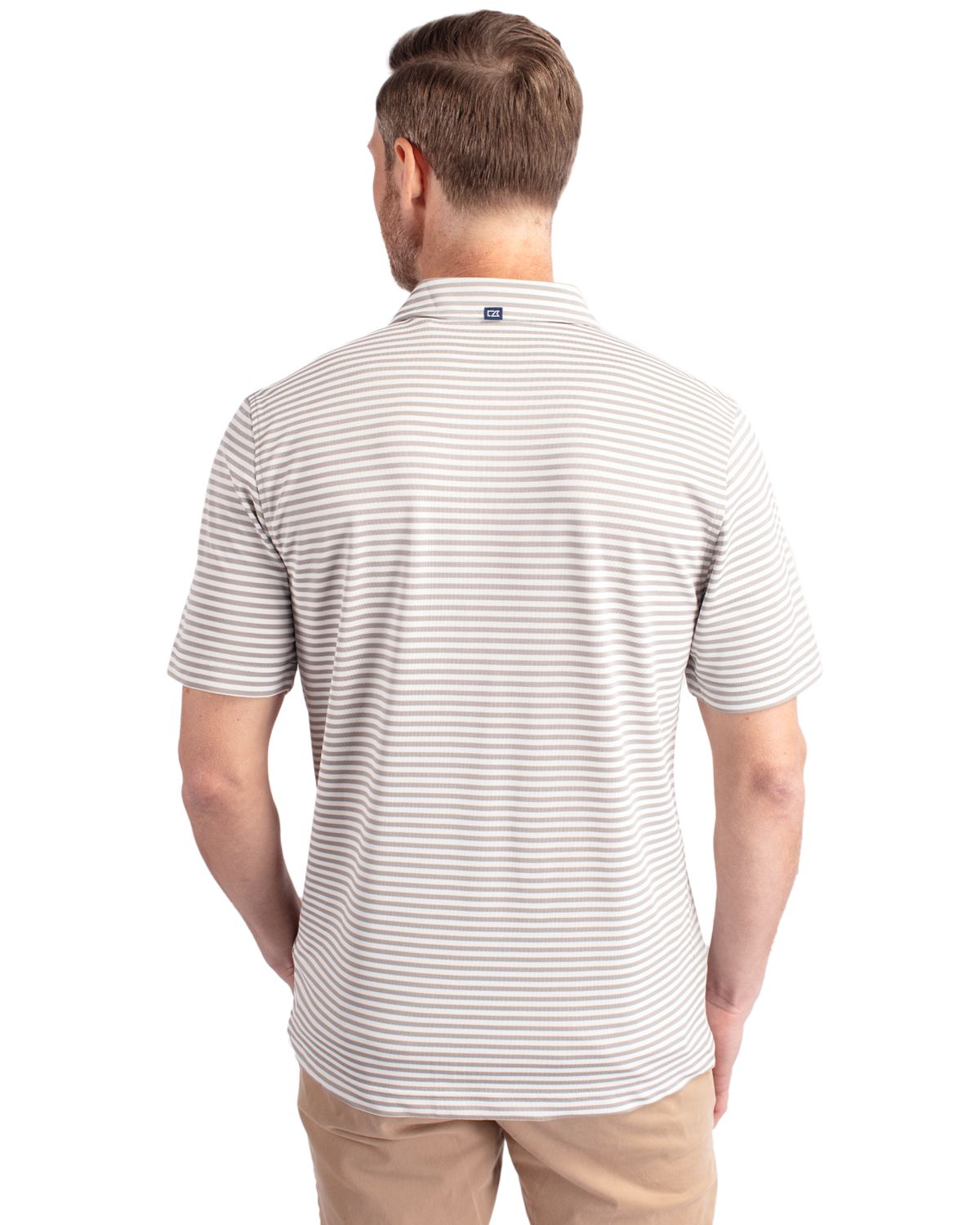 Cutter & Buck Virtue Recycled Stripe Featherlight Pique Mens Polo