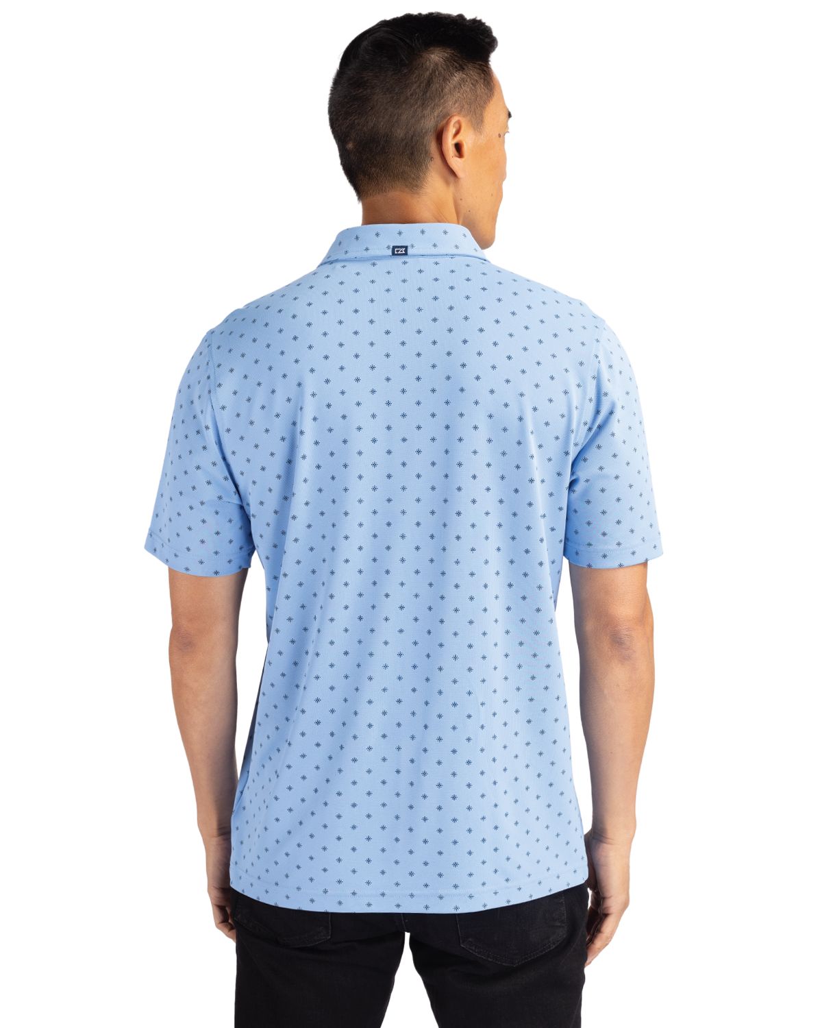 Cutter & Buck Virtue Recycled Tile Print Featherlight Pique Mens Polo