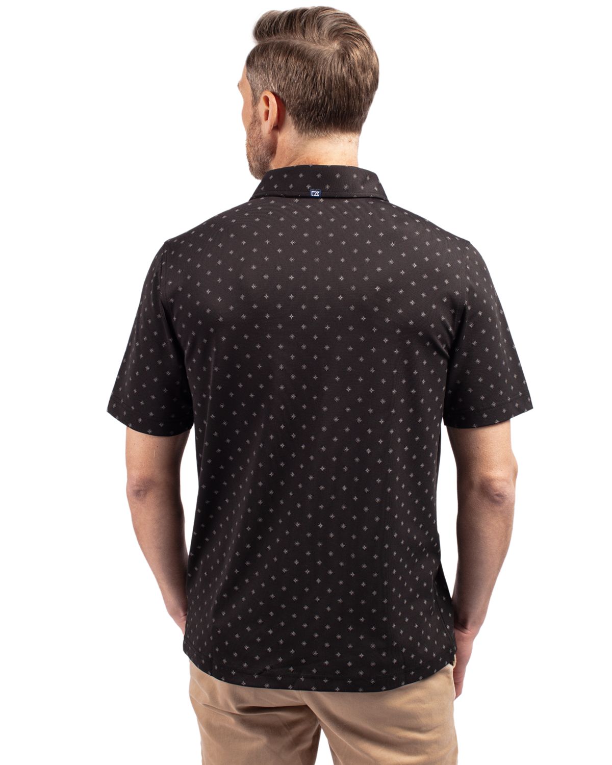 Cutter & Buck Virtue Recycled Tile Print Featherlight Pique Mens Big & Tall Polo