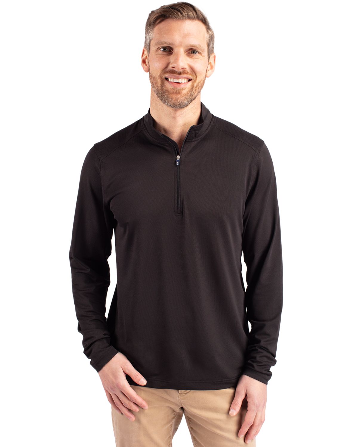 Cutter & Buck Virtue Recycled Featherlight Pique Mens Quarter Zip Pullover