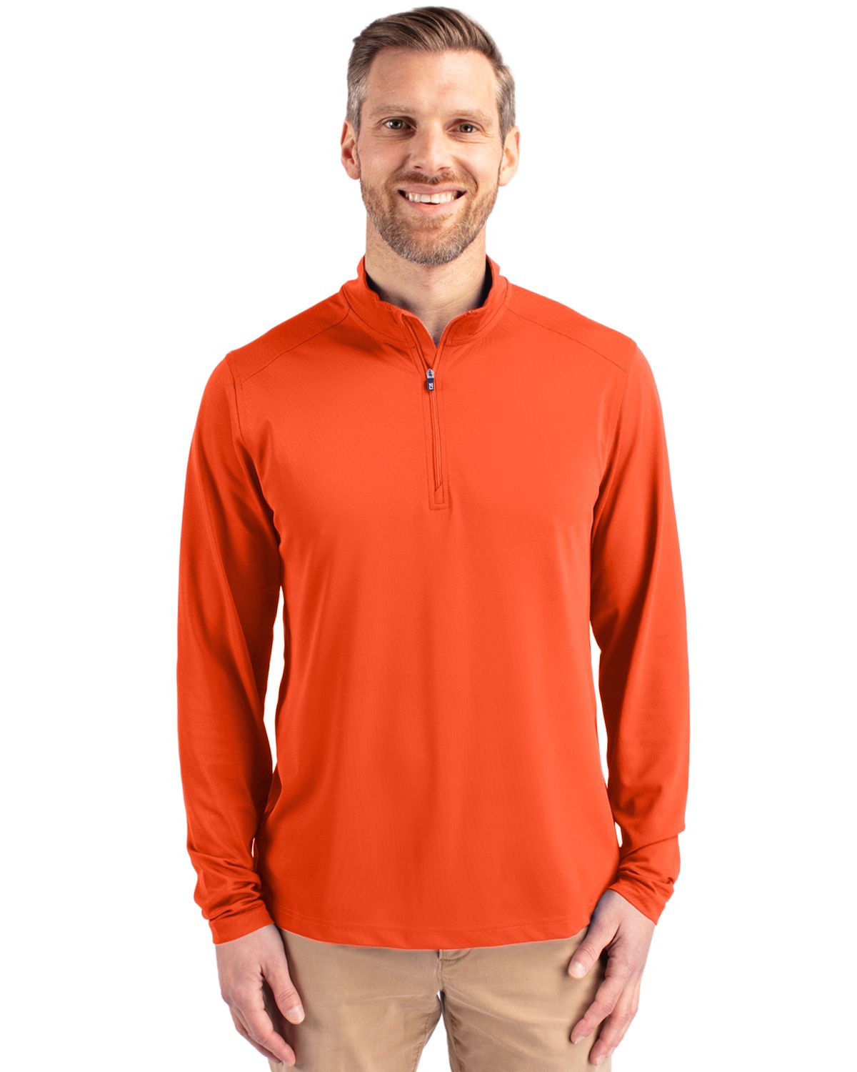 Cutter & Buck Virtue Recycled Featherlight Pique Mens Quarter Zip Pullover
