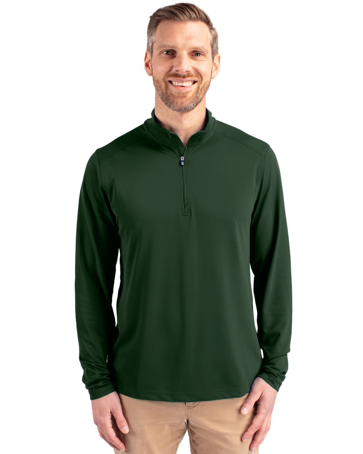 Cutter & Buck Virtue Recycled Featherlight Pique Mens Quarter Zip Pullover