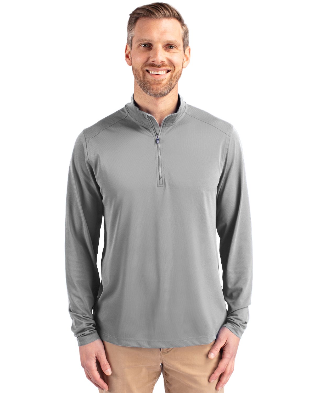 Cutter & Buck Virtue Recycled Featherlight Pique Mens Quarter Zip Pullover