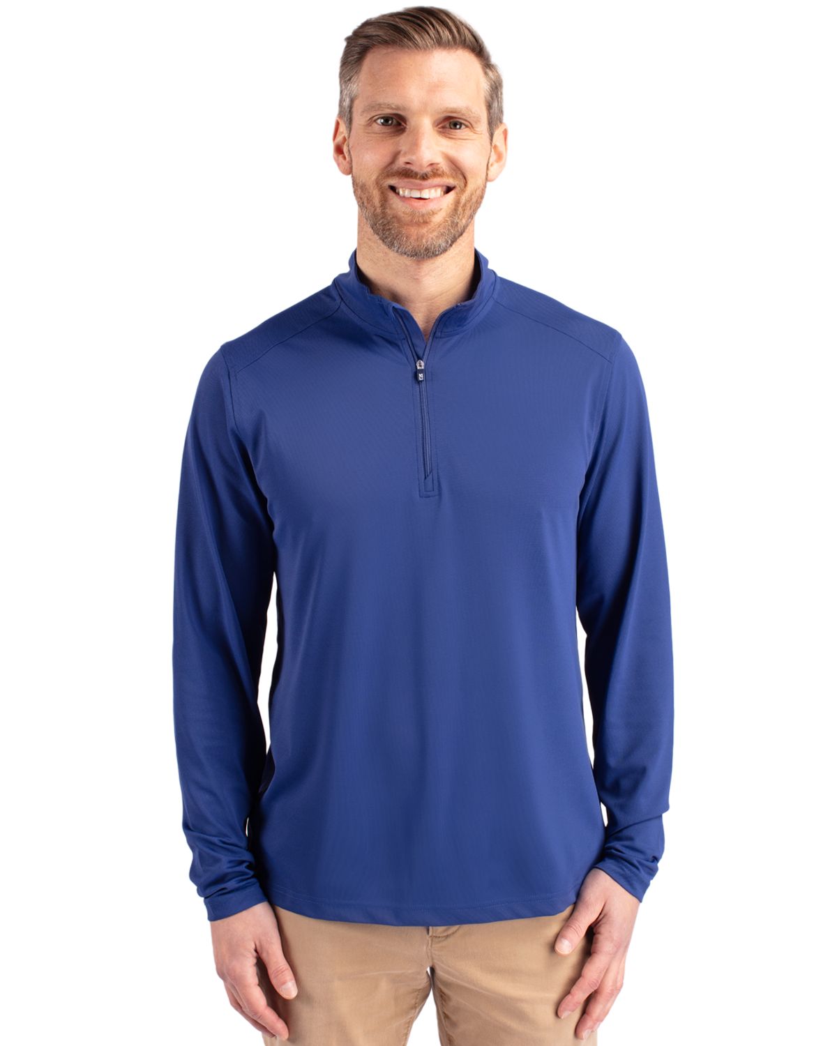 Cutter & Buck Virtue Recycled Featherlight Pique Mens Quarter Zip Pullover