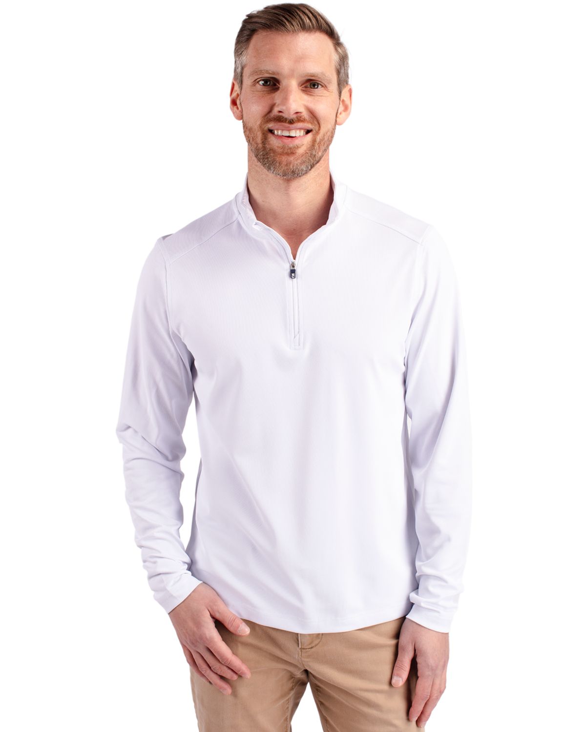 Cutter & Buck Virtue Recycled Featherlight Pique Mens Big & Tall Quarter Zip Pullover