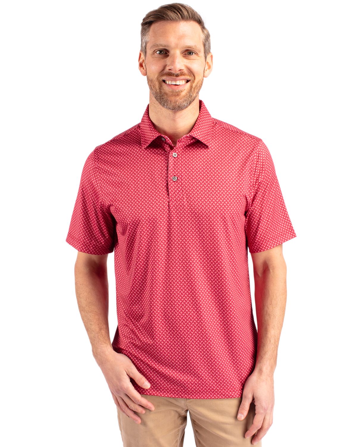 Cutter & Buck Pike Banner Print Stretch Polo - Men's