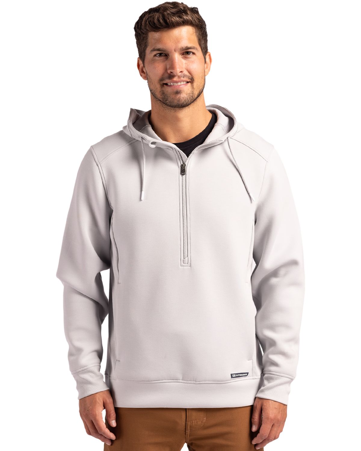 Cutter & Buck Roam Recycled Buttery-Soft Knit Mens Half Zip Hooded Pullover