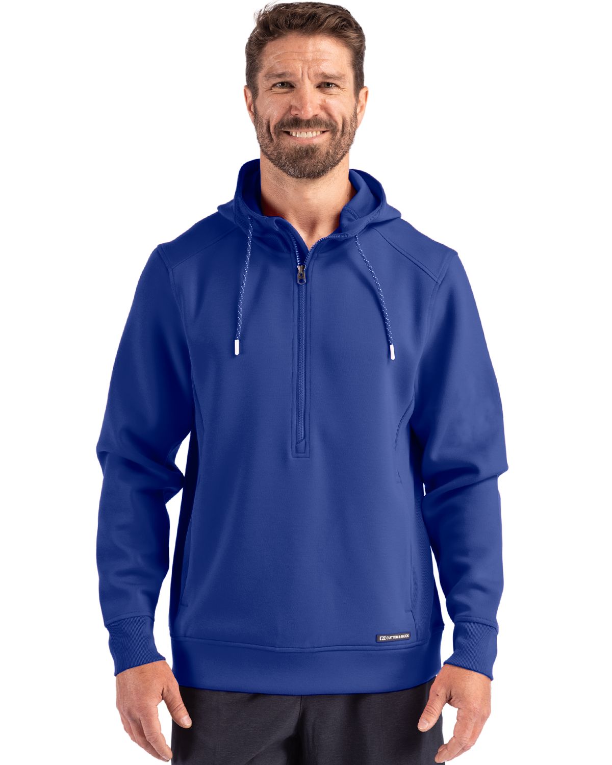 Cutter & Buck Roam Recycled Buttery-Soft Knit Mens Half Zip Hooded Pullover
