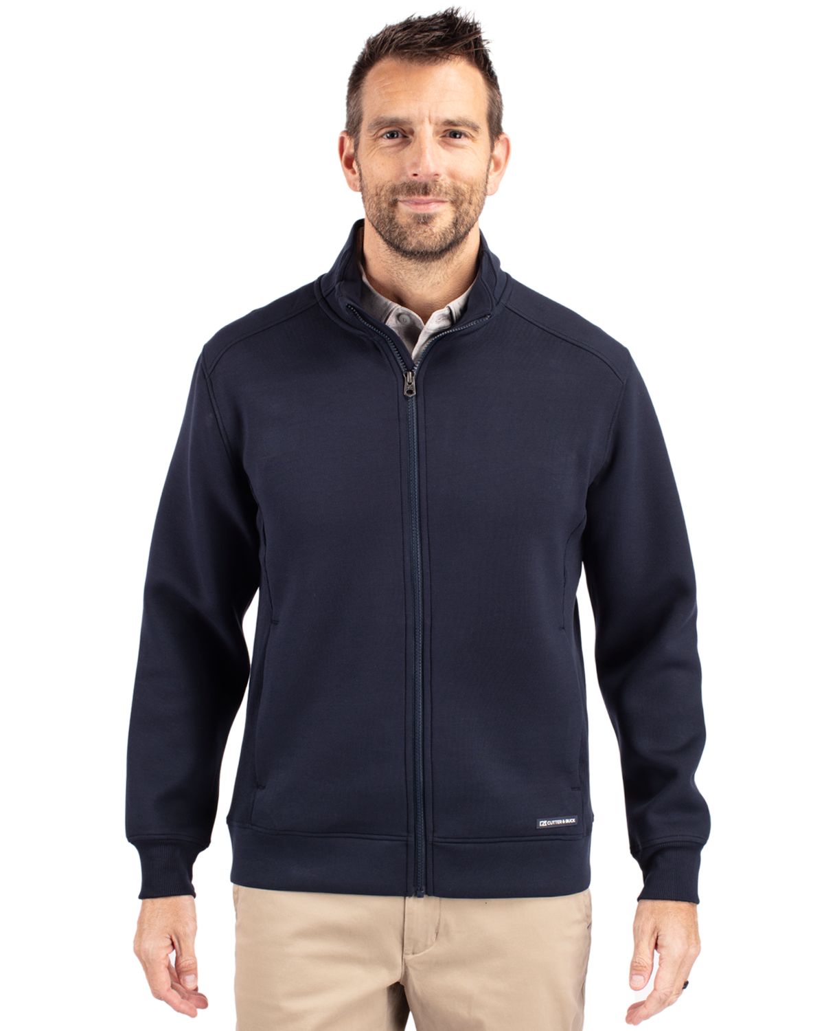 Cutter & Buck Roam Recycled Buttery-Soft Knit Mens Big & Tall Full Zip Jacket