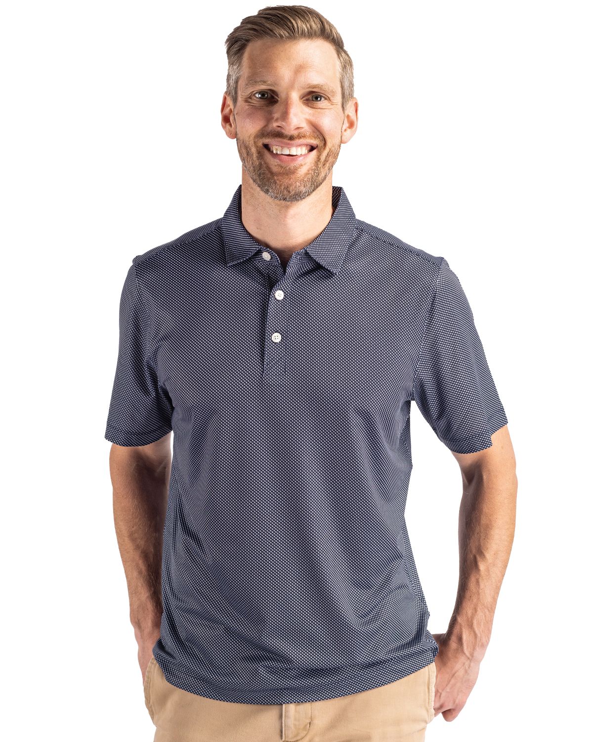 Cutter & Buck Pike Recycled Symmetry Print Mens Big & Tall Polo