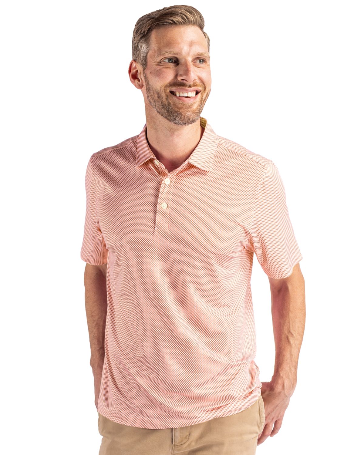 Cutter & Buck Pike Recycled Symmetry Print Mens Polo