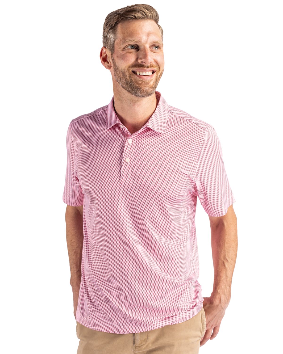 Cutter & Buck Pike Recycled Symmetry Print Mens Polo
