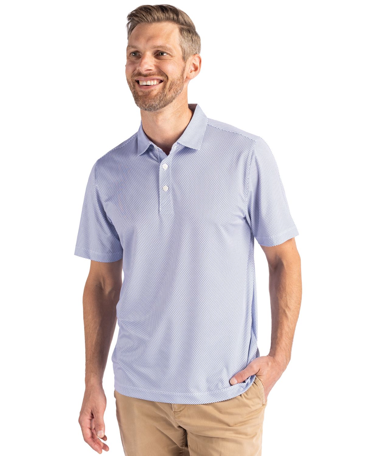 Cutter & Buck Pike Recycled Symmetry Print Mens Polo