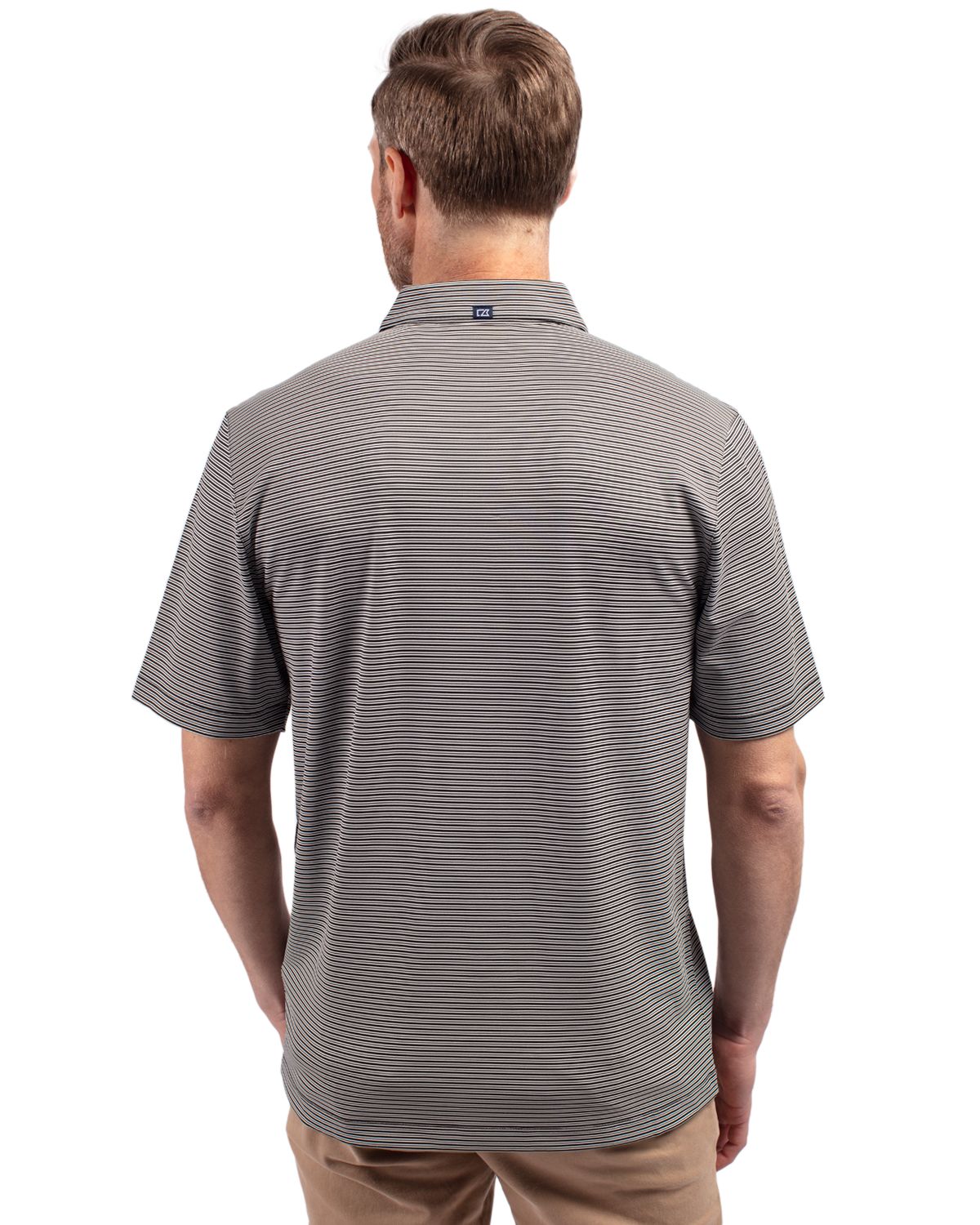 Cutter & Buck Forge Recycled Double Stripe Four-Way Stretch Mens Polo