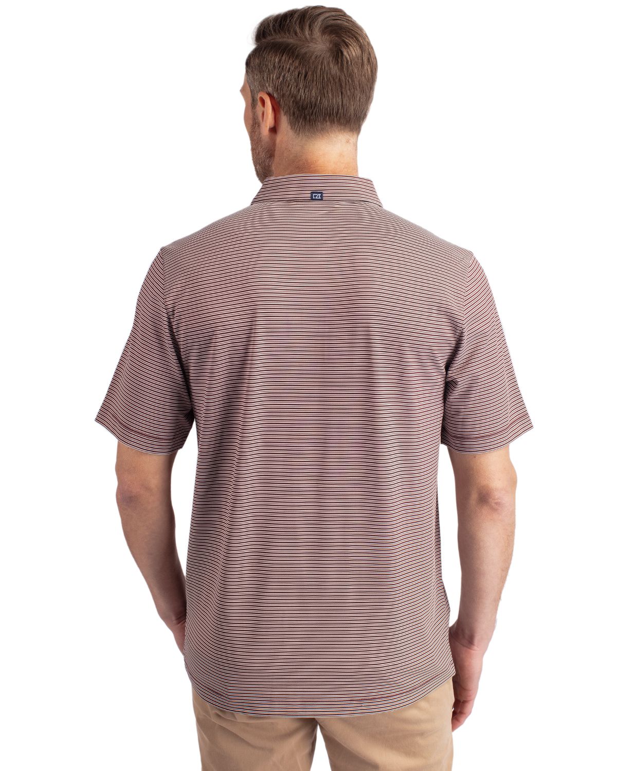 Cutter & Buck Forge Recycled Double Stripe Four-Way Stretch Mens Polo