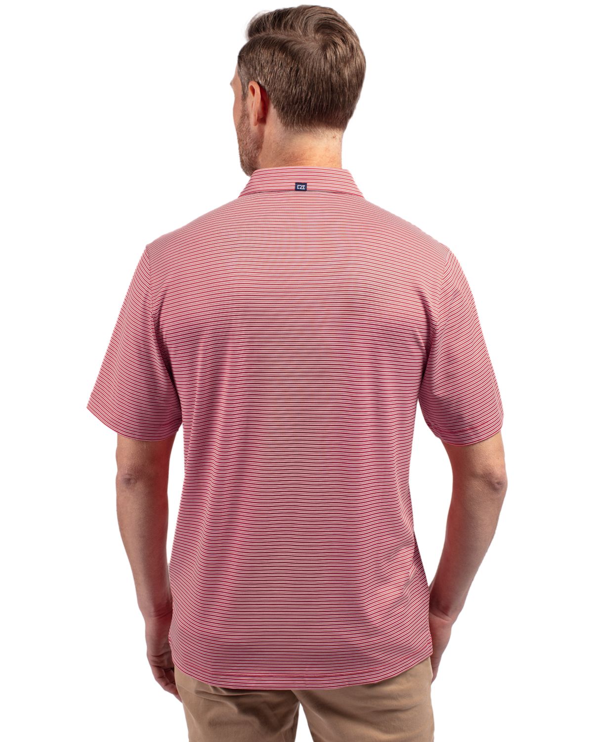 Cutter & Buck Forge Recycled Double Stripe Four-Way Stretch Mens Polo