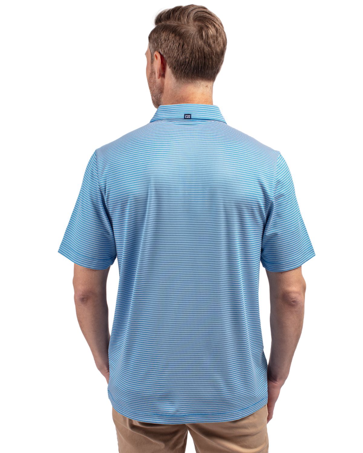 Cutter & Buck Forge Recycled Double Stripe Four-Way Stretch Mens Polo