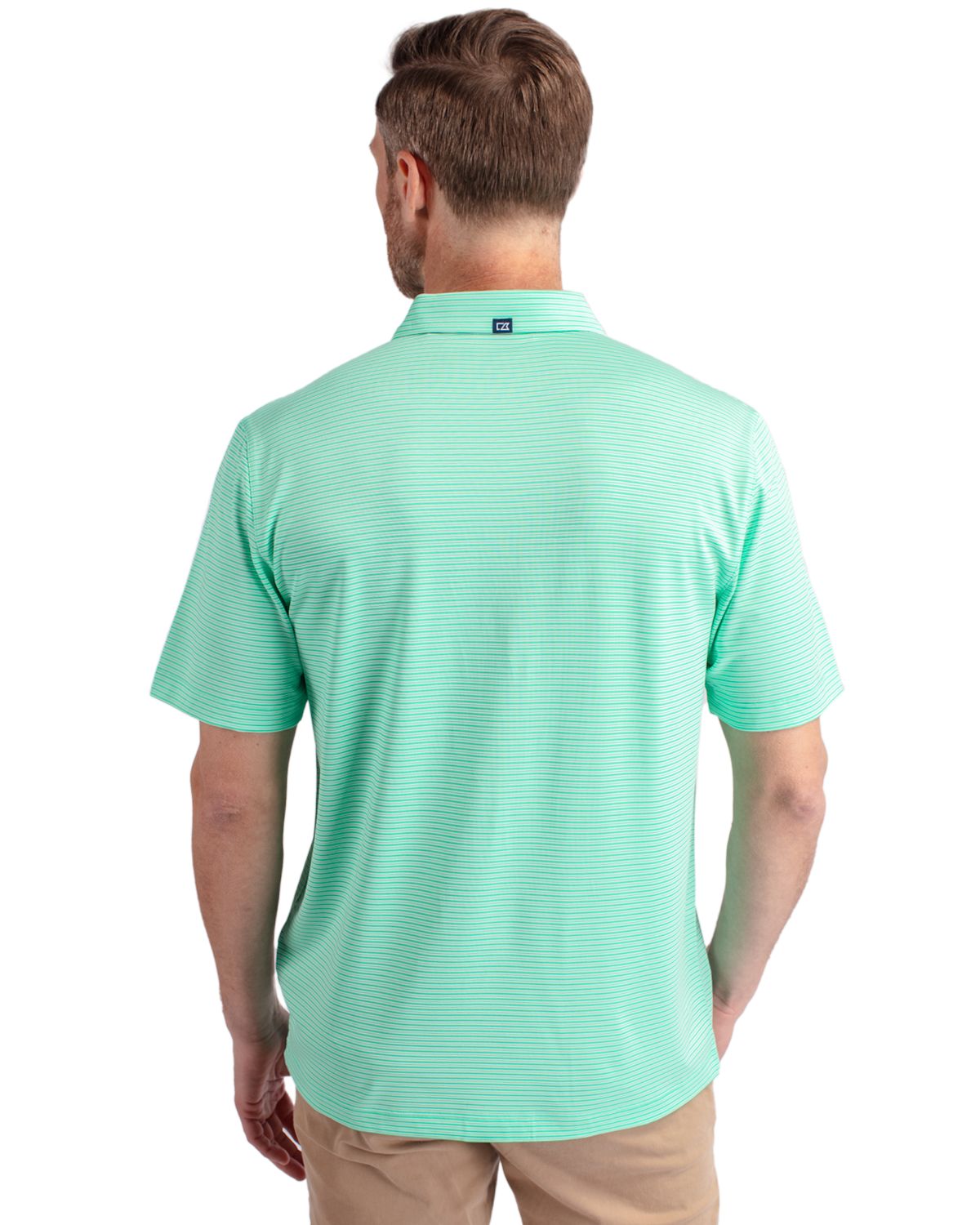 Cutter & Buck Forge Recycled Double Stripe Four-Way Stretch Mens Polo