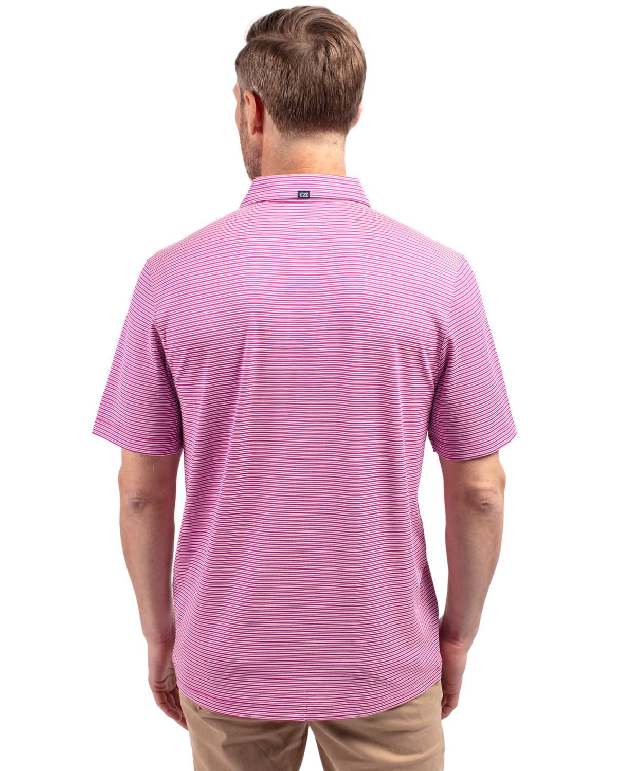 Cutter & Buck Forge Recycled Double Stripe Four-Way Stretch Mens Polo