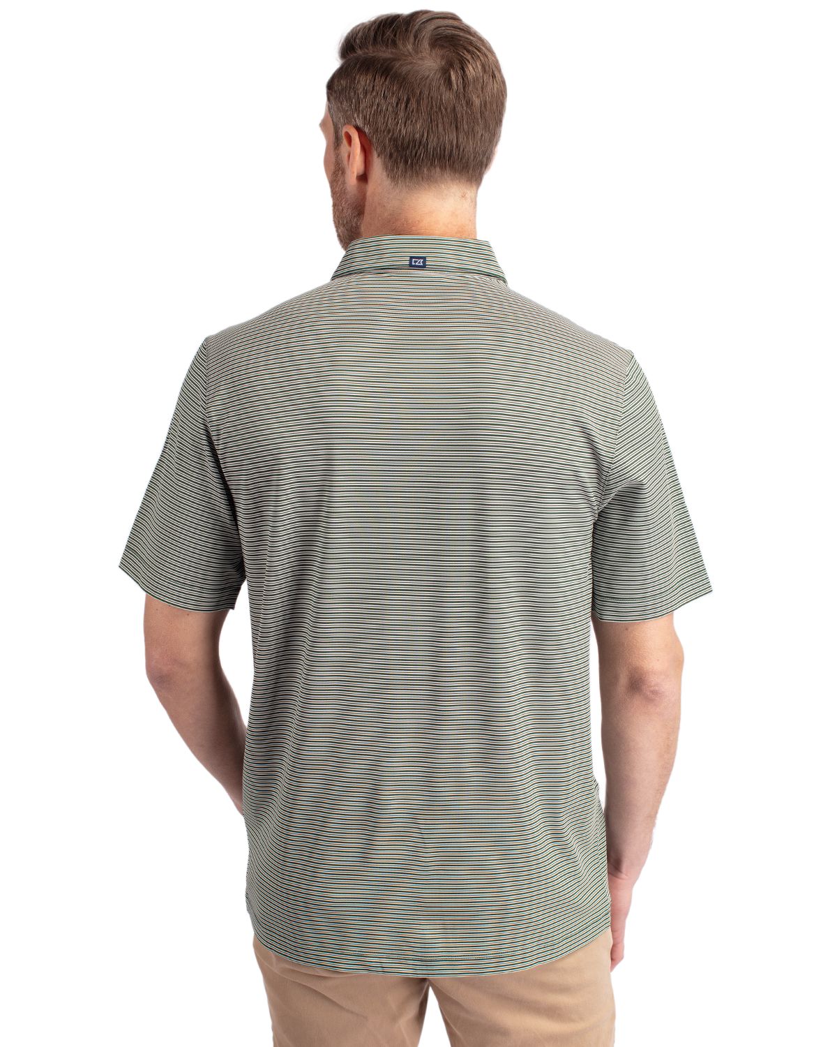 Cutter & Buck Forge Recycled Double Stripe Four-Way Stretch Mens Polo
