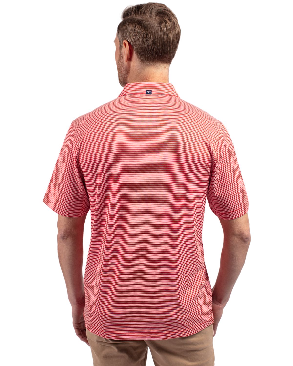Cutter & Buck Forge Recycled Double Stripe Four-Way Stretch Mens Polo