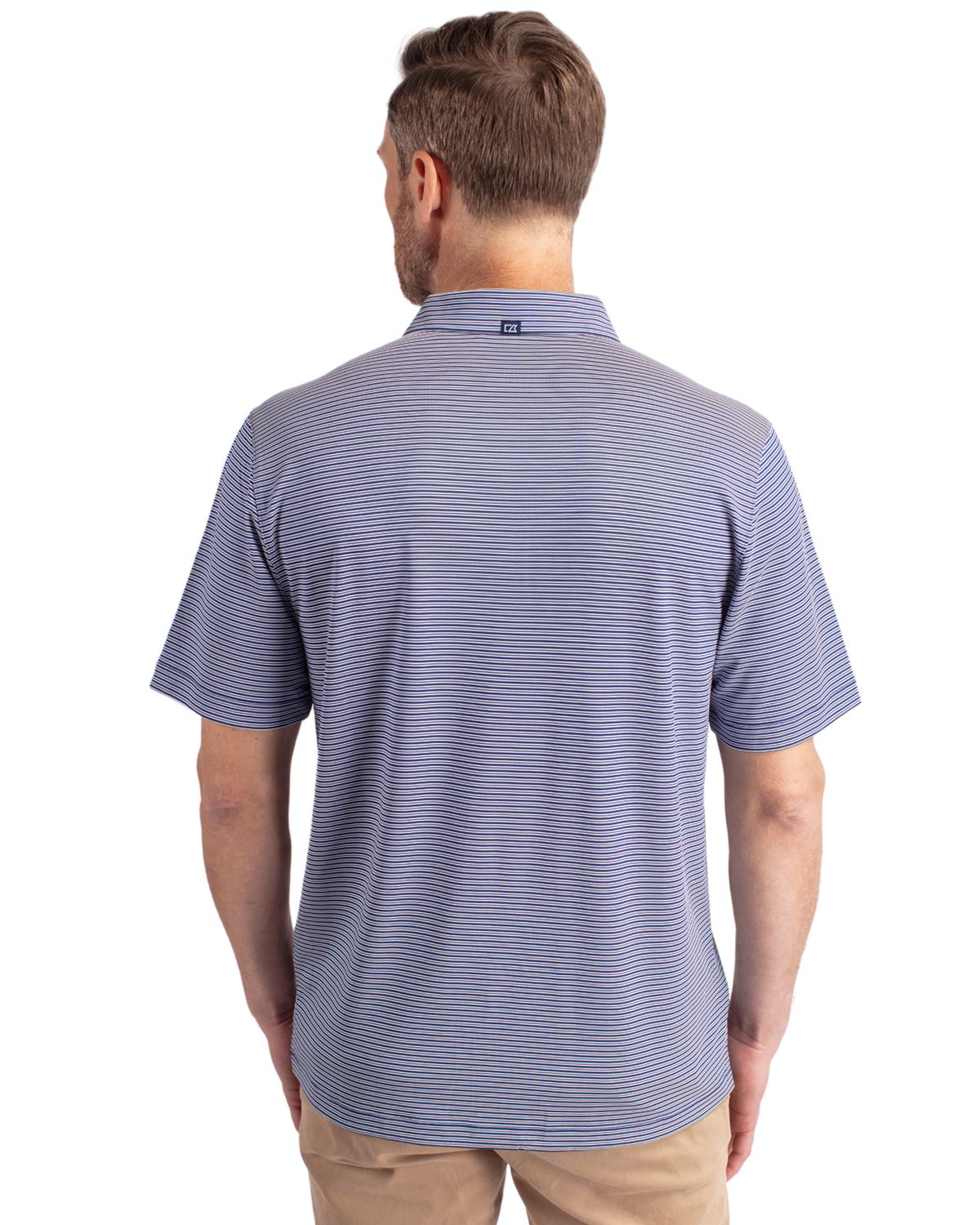 Cutter & Buck Forge Recycled Double Stripe Four-Way Stretch Mens Polo