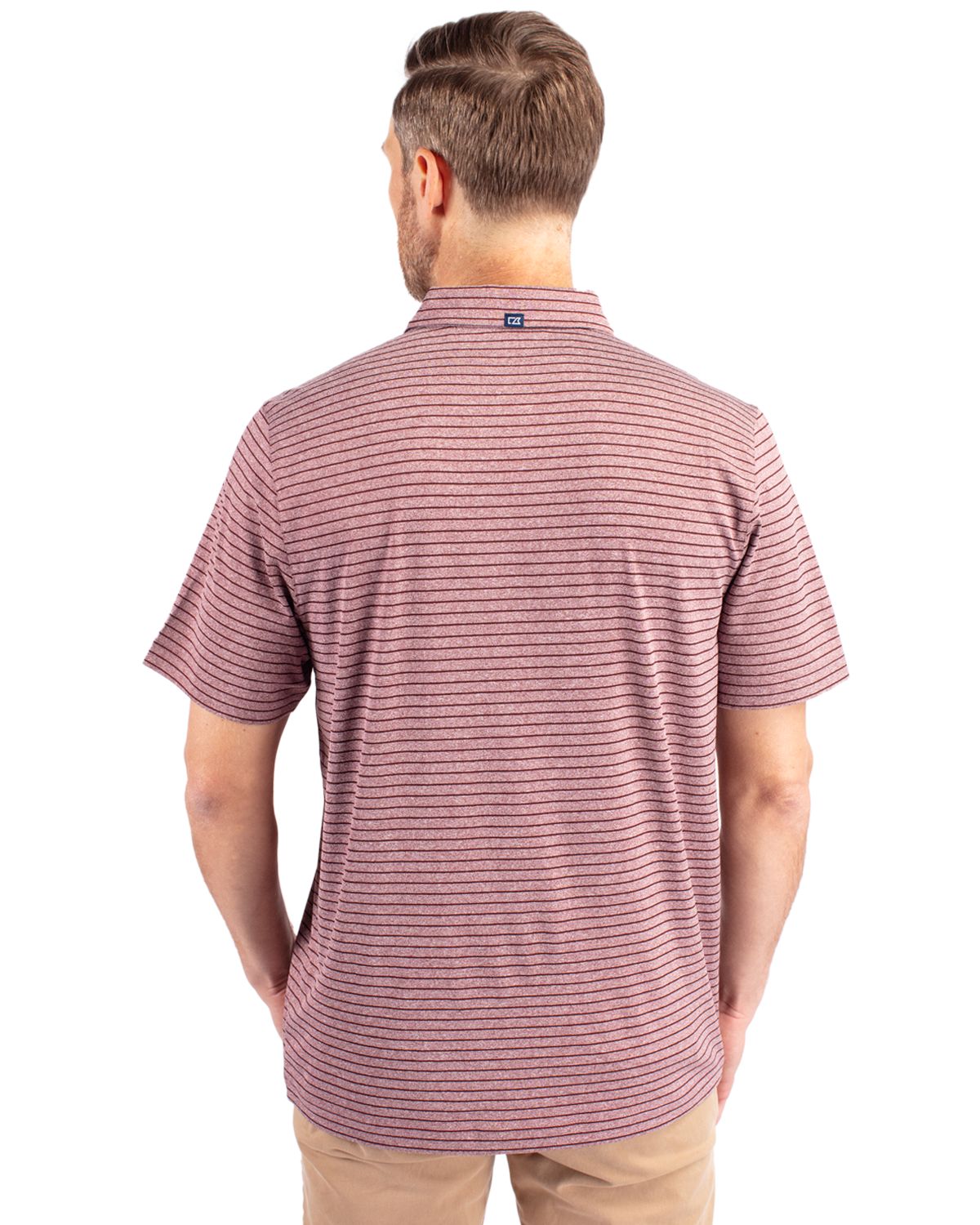 Cutter & Buck Forge Recycled Heather Stripe Four-Way Stretch Mens Polo