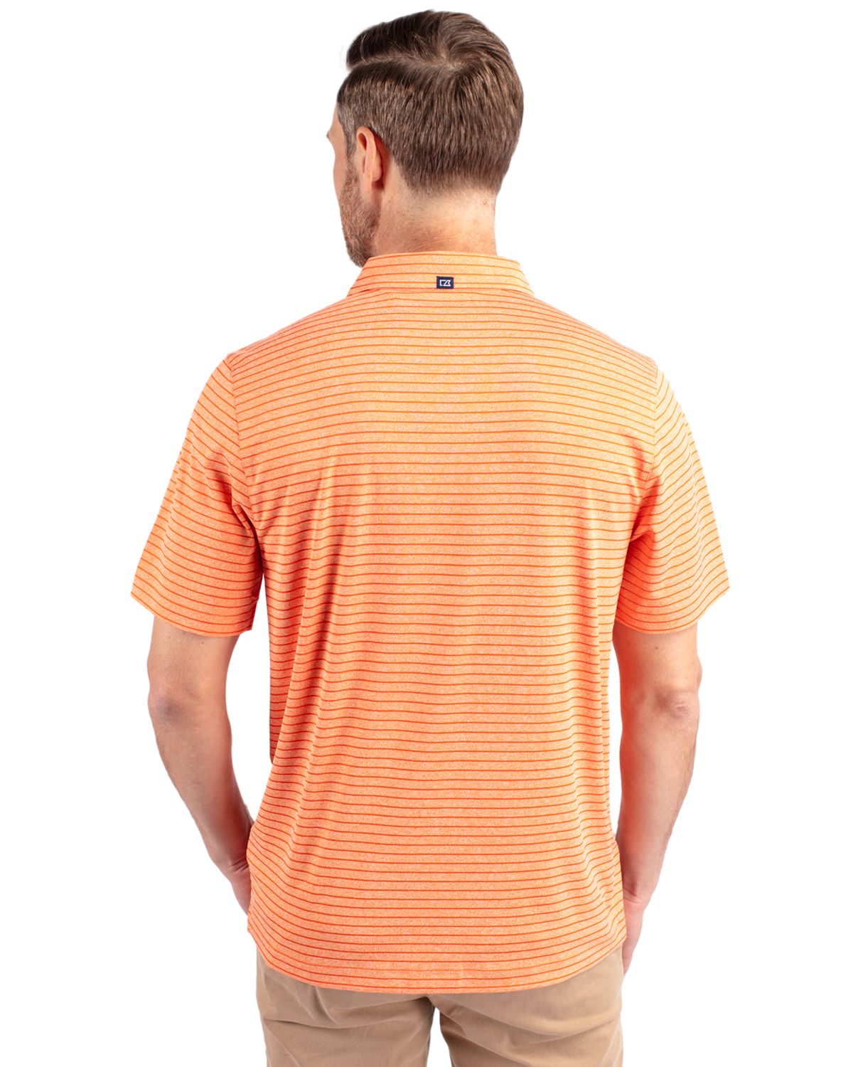 Cutter & Buck Forge Recycled Heather Stripe Four-Way Stretch Mens Polo