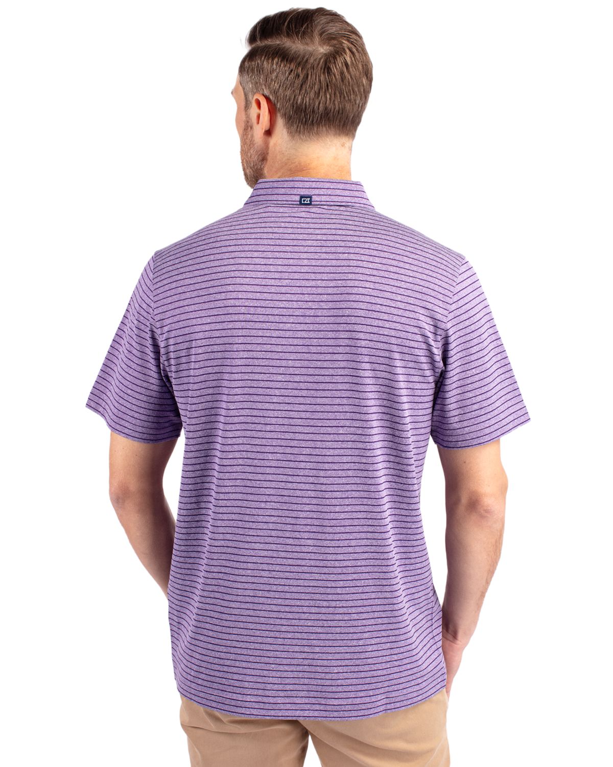 Cutter & Buck Forge Recycled Heather Stripe Four-Way Stretch Mens Polo