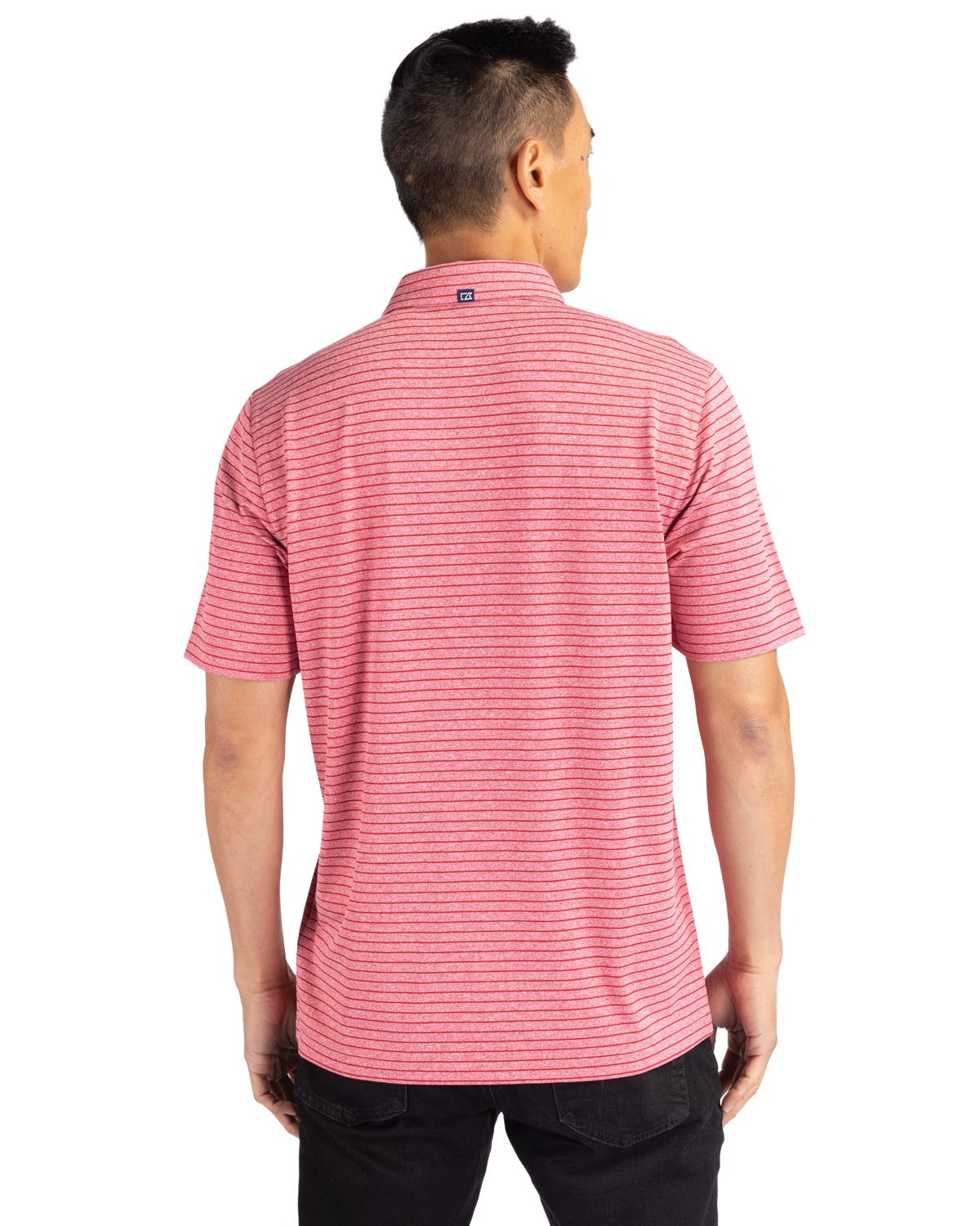 Cutter & Buck Forge Recycled Heather Stripe Four-Way Stretch Mens Polo