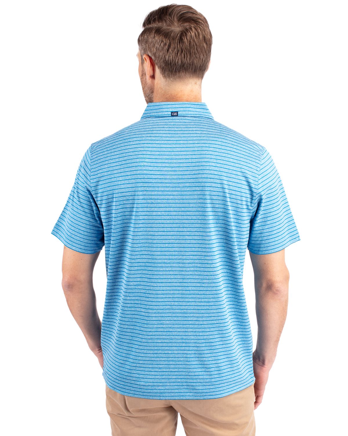Cutter & Buck Forge Recycled Heather Stripe Four-Way Stretch Mens Polo