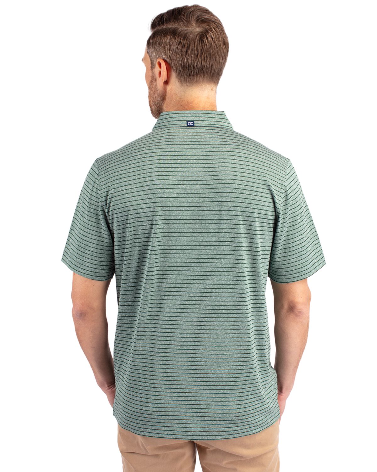 Cutter & Buck Forge Recycled Heather Stripe Four-Way Stretch Mens Polo