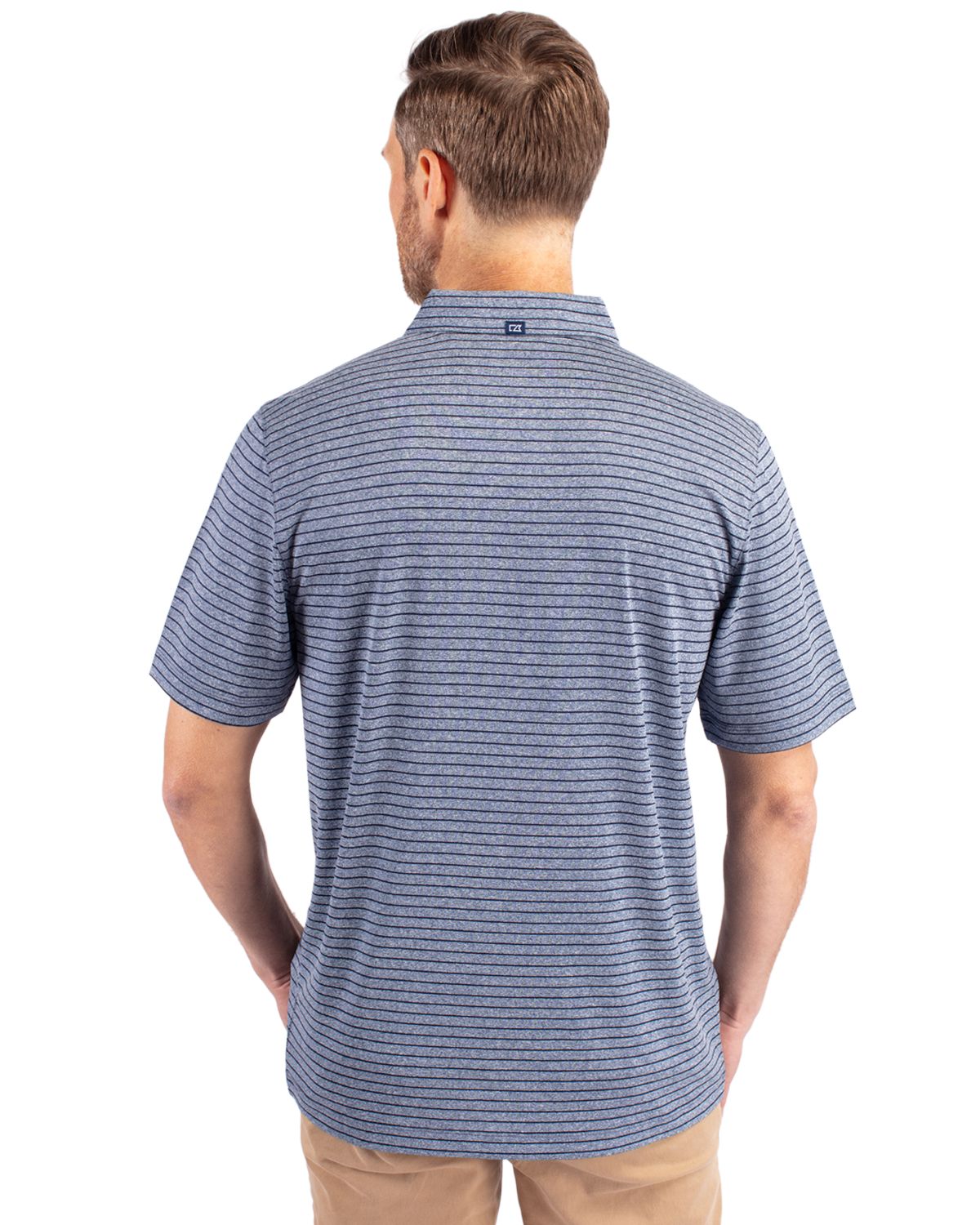 Cutter & Buck Forge Recycled Heather Stripe Four-Way Stretch Mens Big & Tall Polo