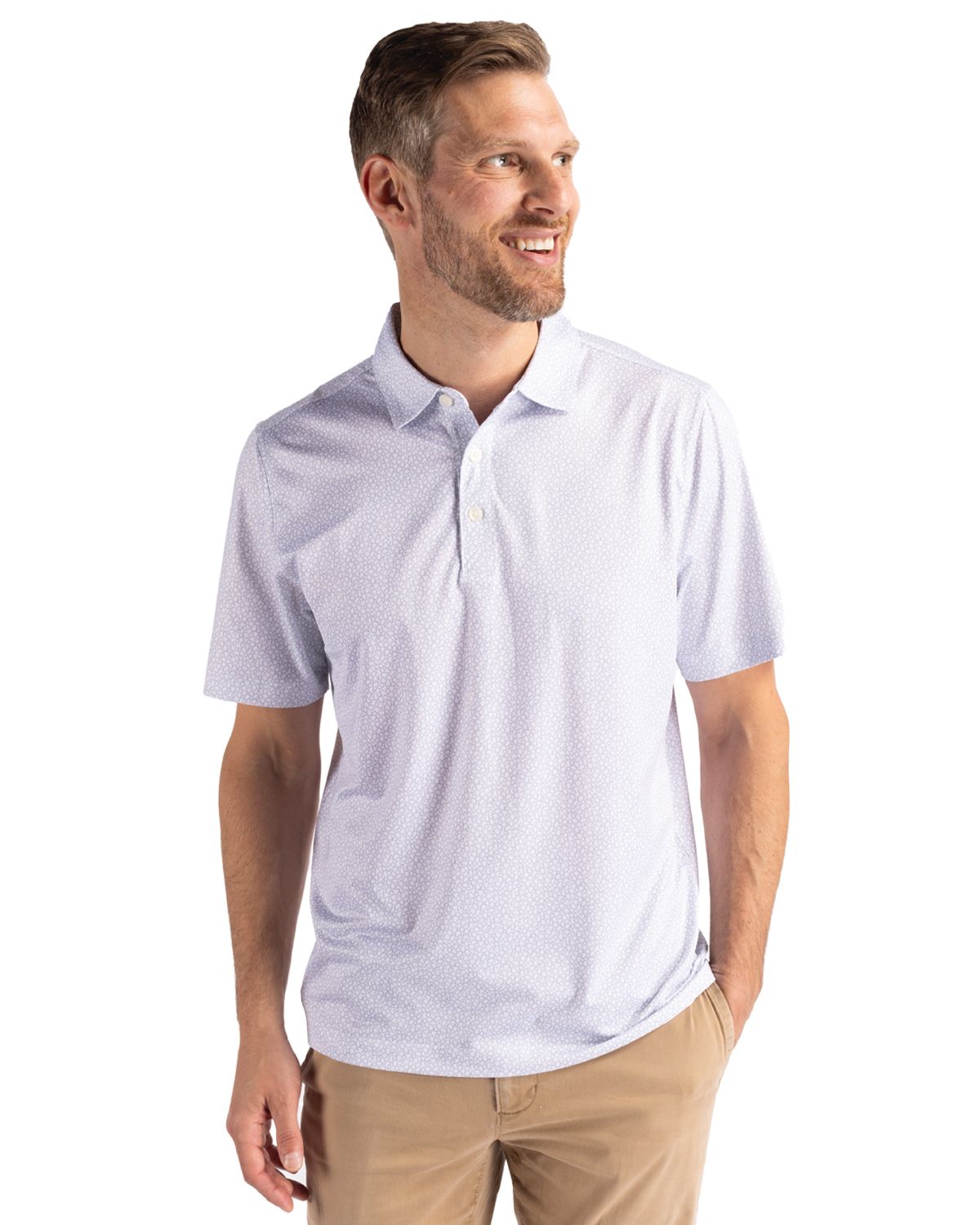 Cutter & Buck Pike Recycled Pebble Print Mens Polo