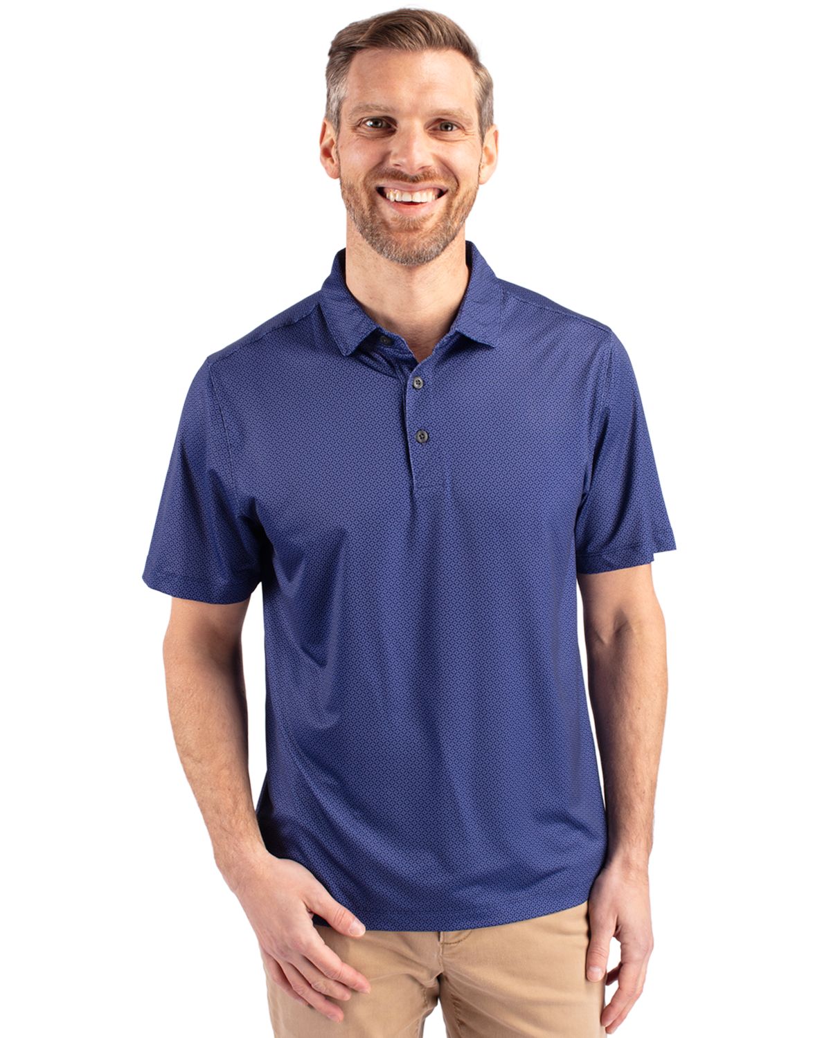 Cutter & Buck Pike Eco Tonal Geo Print Recycled Polo - Men's Big & Tall
