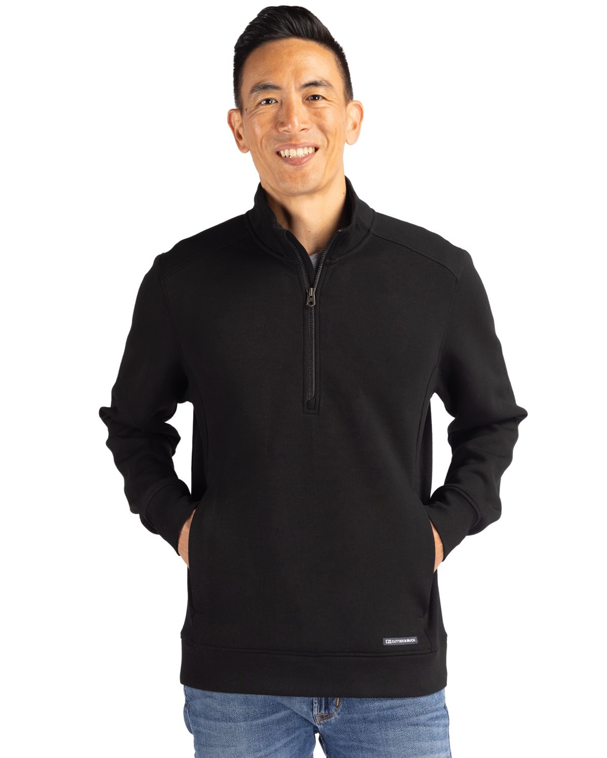 Cutter & Buck Roam Recycled Buttery-Soft Knit Mens Quarter Zip Jacket