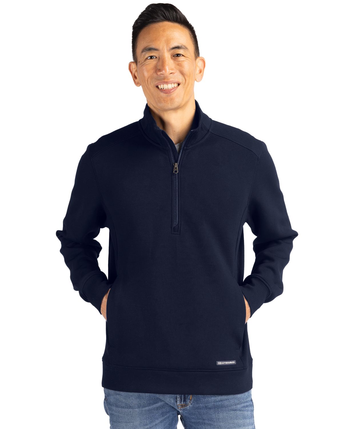 Cutter & Buck Roam Recycled Buttery-Soft Knit Mens Quarter Zip Jacket
