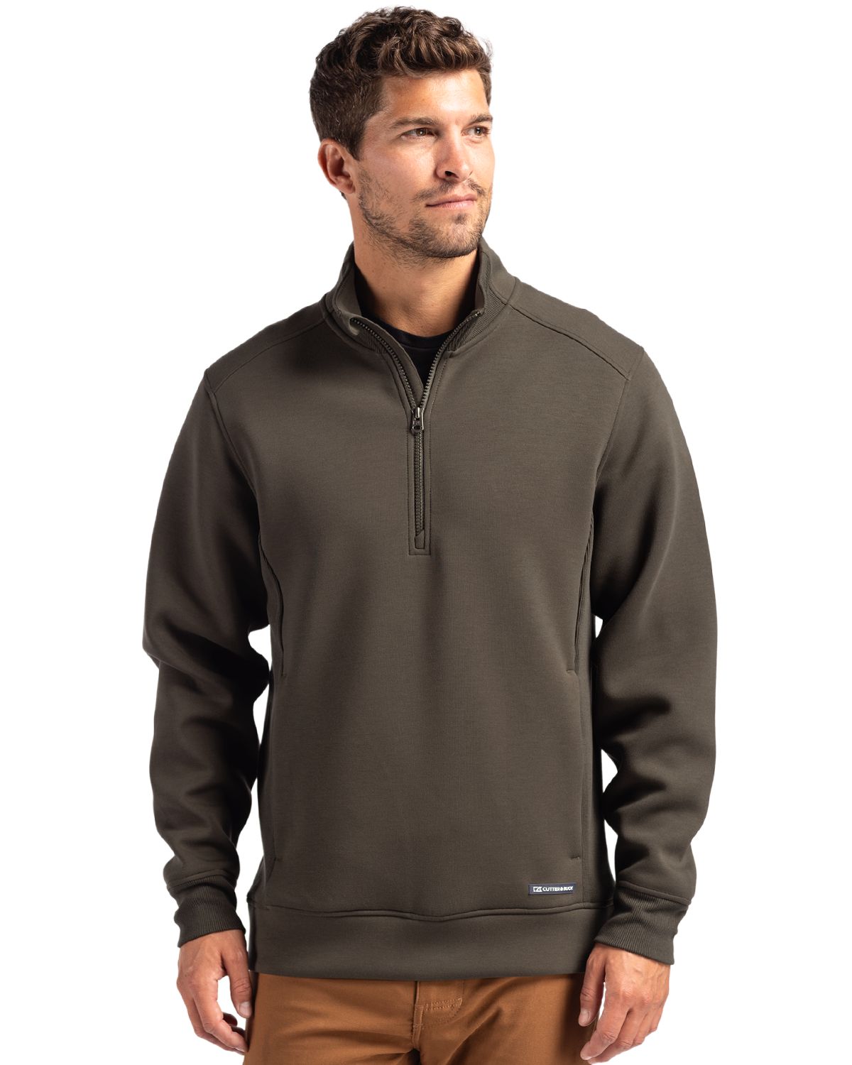 Cutter & Buck Roam Recycled Buttery-Soft Knit Mens Quarter Zip Jacket