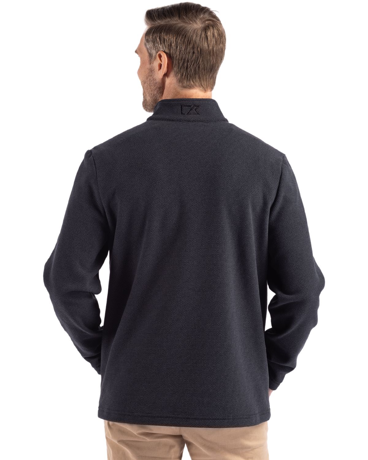 Cutter & Buck Hunts Point Recycled Fleece Mens Hybrid Snap Placket Pullover