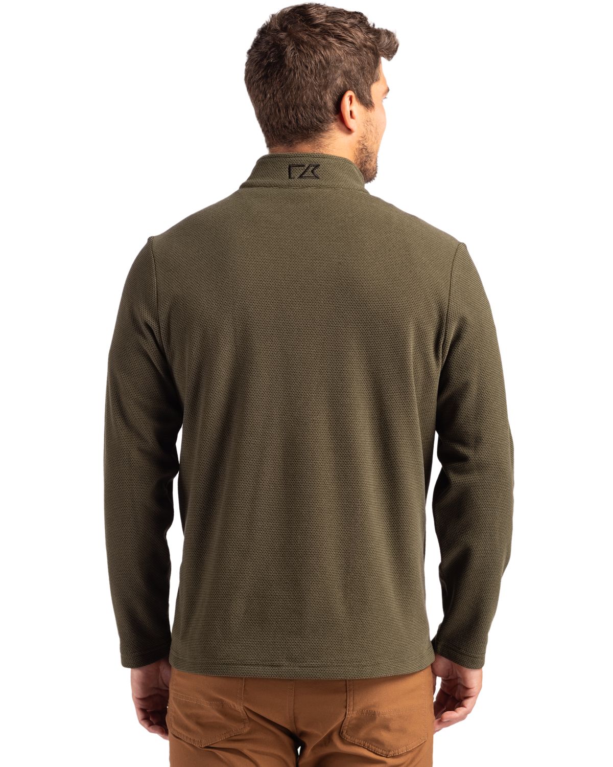 Cutter & Buck Hunts Point Recycled Fleece Mens Hybrid Snap Placket Pullover