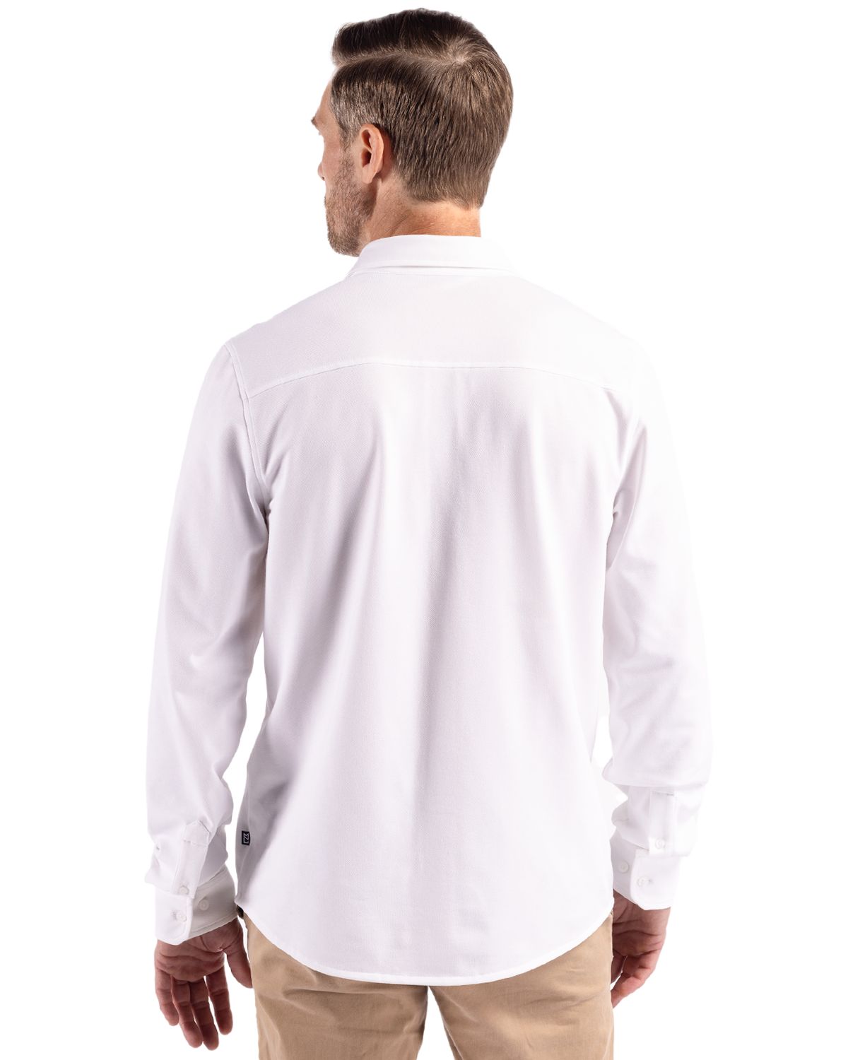 Cutter & Buck Advantage Epic Confidence Recycled Tri-Blend Pique Mens Long Sleeve Button Down Shirt