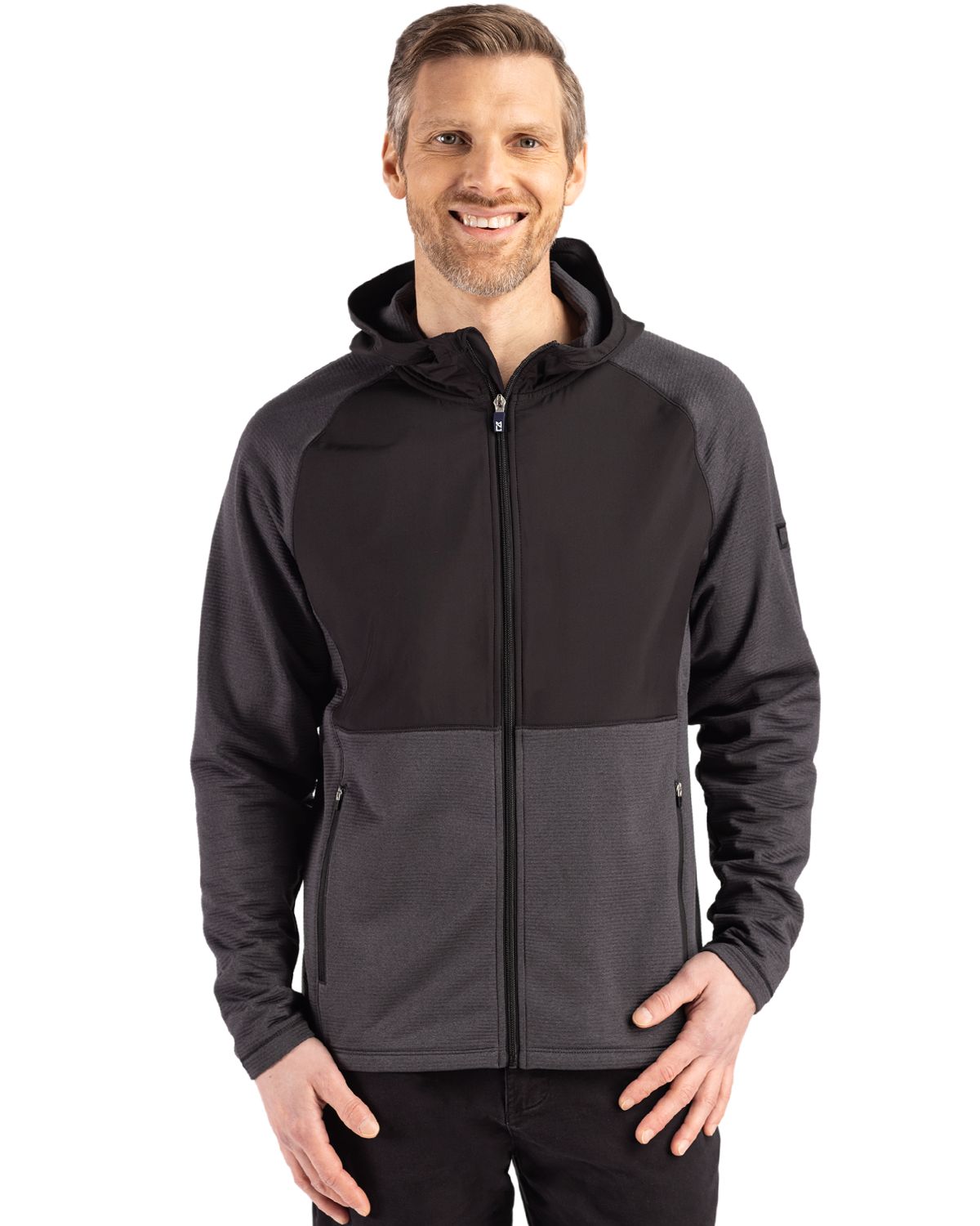 Cutter & Buck Peshastin Epic Versatility Recycled Hybrid Fleece Mens Full Zip Jacket