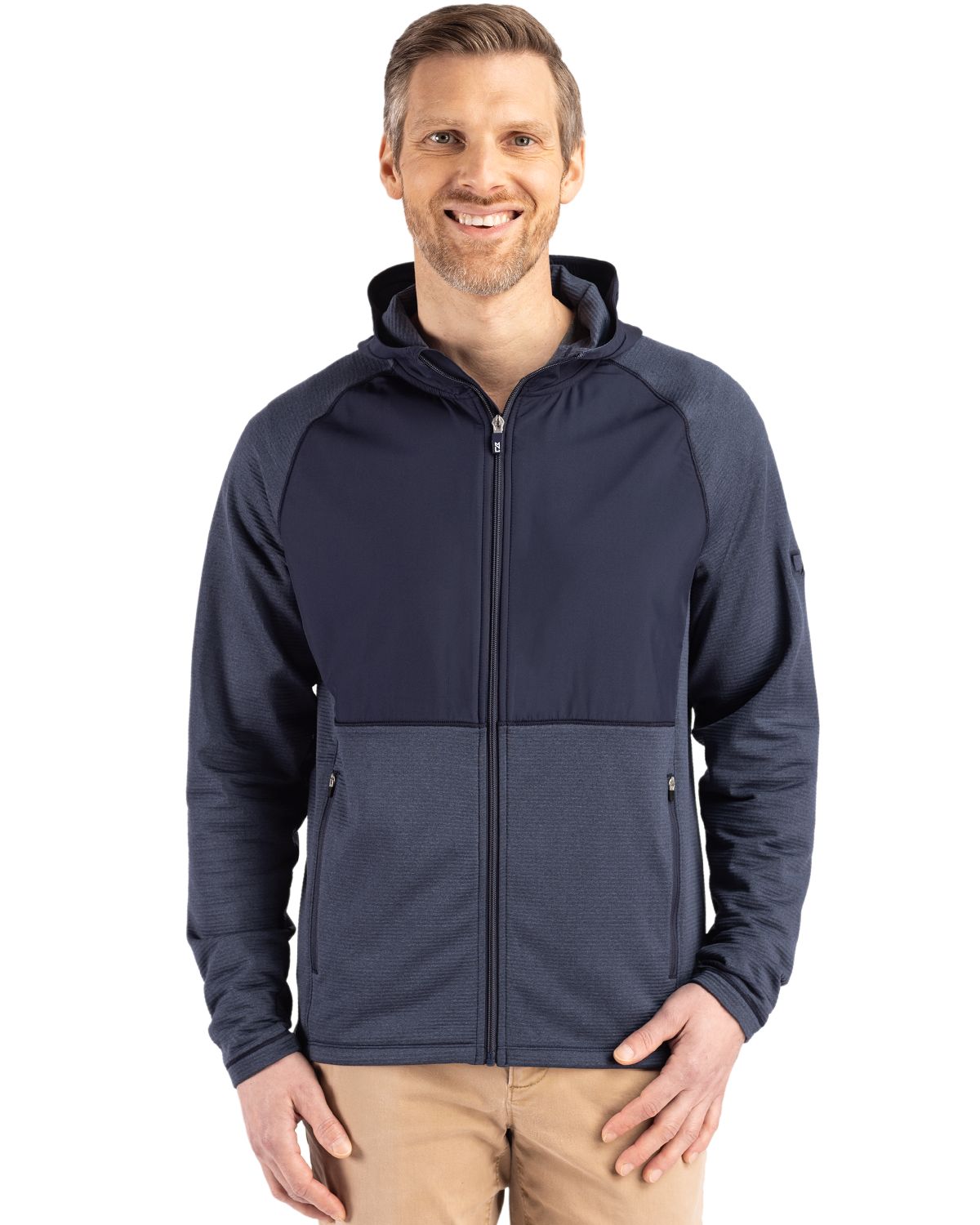 Cutter & Buck Peshastin Epic Versatility Recycled Hybrid Fleece Mens Full Zip Jacket