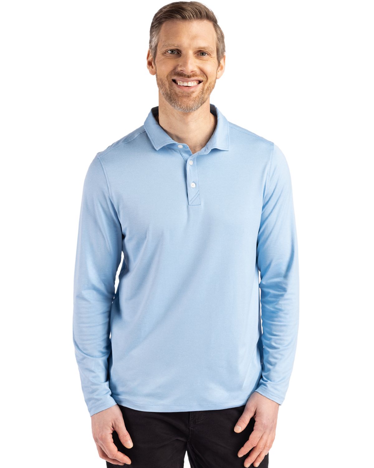 Cutter & Buck Coastline Recycled Double Peached Mens Long Sleeve Polo