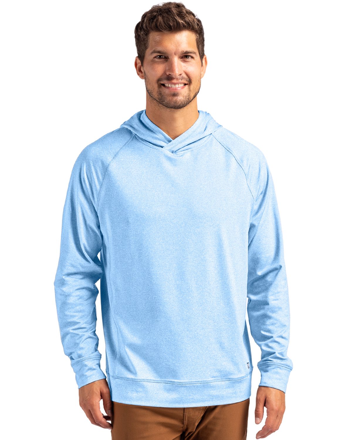 Cutter & Buck Adapt Recycled Soft Knit Stretch Mens Heathered Hooded Pullover
